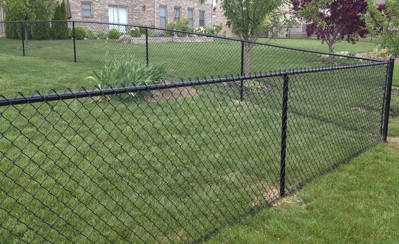 black chain link fence for park